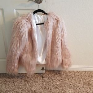 Pink furry jacket